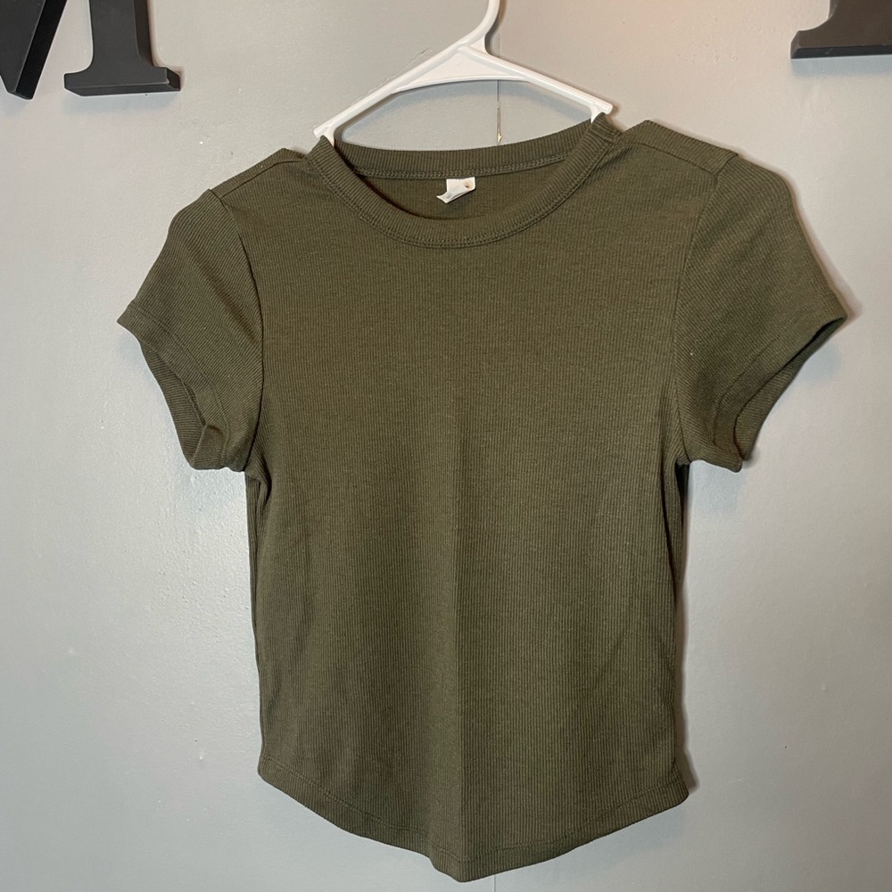 Old navy Classic Ribbed Short-Sleeve Top - Olive Green size xs
